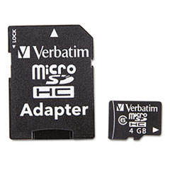 microSDHC Card w/Adapter, 4GB
- MEMORY,MICRO,SDHC,4GB,BK