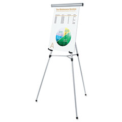 3-Leg Telescoping Easel with
Pad Retainer, Adjusts 34&quot; to
64&quot;, Aluminum, Silver -
EASEL,DISPLAY LGHTWGH,SV