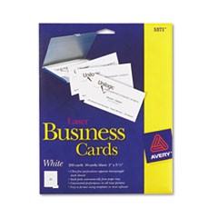 Laser Business Cards, 2 x 3 1/2, White, 10 Cards/Sheet,
