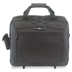 Rolling Travel Laptop Case, Nylon, 18 x 10 x 15, Black -