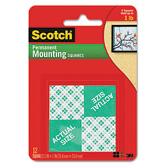 Precut Foam Mounting 1 Squares, Double-Sided,