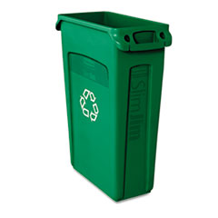 Slim Jim Recycling Container
w/Venting Channels, Plastic,
23 gal, Green - C-SLIM JIM
W/VENTING CHANNELS RECYCLE
GREEN