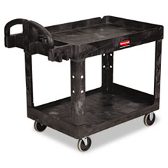 Heavy-Duty Utility Cart,
2-Shelf, 25-7/8w x 45-1/4d x
33-1/4h, Black - C-HD UTILITY
CART 2 SHELF BLACK