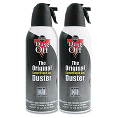 Disposable Compressed Gas Duster, 2 10oz Cans/Pack -