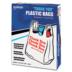 &quot;Thank You&quot; Bags, Printed,
Plastic, .5mil, 11 x 22,
White, 250/Box - BAG,THANK
YOU,WHT