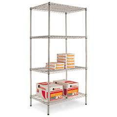 Wire Shelving Starter Kit, 4
Shelves, 36w x 24d x 72h,
Silver -
SHELVING,WIRESTART36X24SR