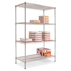 Wire Shelving Starter Kit, 4
Shelves, 48w x 24d x 72h,
Silver -
SHELVING,WIRESTART48X24SR