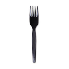 Plastic Cutlery, Mediumweight Forks, Black - C-PS MED WT
