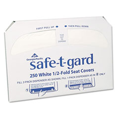 Half-Fold Toilet Seat Covers, White - SAFE-T-GARD 1/2FLD