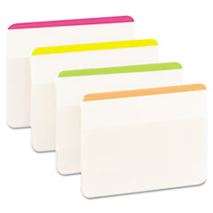 Durable File Tabs, 2 x 1 1/2, Striped, Assorted Fluorescent