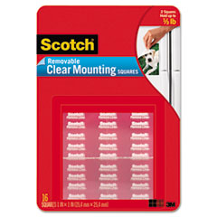 Mounting Squares, Precut,
Removable, 11/16 x 11/16,
Clear, 35/Pack -
TAPE,MOUNTING,SQ,RMVBL,CR