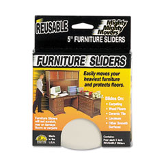 Mighty Mighty Movers Reusable Furniture Sliders, Round, 5&quot;