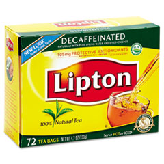 Tea Bags, Decaffeinated -
C-LIPTON DECAFFEINATED TBAGS
72CT
