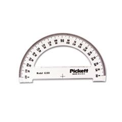 Protractor, Acrylic, 6&quot; Ruler Edge, Transparent Tinted -