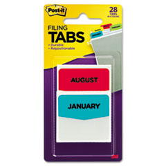 Preprinted File Tabs, 1 3/4 x 1 1/2, Jan.-Dec., 28/Pack -