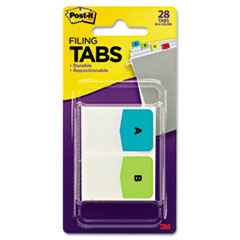 Preprinted File Tabs, 1 x 1 1/2, Letters A-Z, 28/Pack -