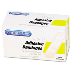 First Aid Plastic Bandages,
3/4&quot; x 3&quot; - PLAS BANDAGE ADH
.75X3 100/BX