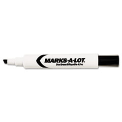 Desk Style Dry Erase Marker, Chisel Tip, Black -