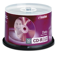 CD-R Discs, 700MB/80min, 52x,
Spindle, Silver, 50/Pack -
DISC,CDR,52X,50SPINDL,SV