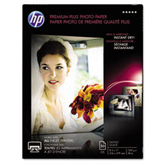 Premium Plus Photo Paper, 80 lbs., Glossy, 8-1/2 x 11, 50