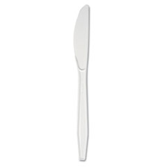 Plastic Tableware, Mediumweight, Knife, White,