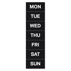 Calendar Magnetic Tape, Days Of The Week, Black/White, 2&quot;