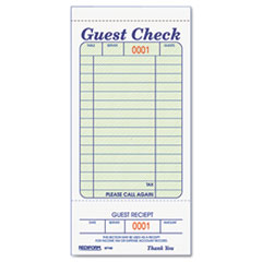 Guest Check Book, 3 3/8 x 6
1/2, Tear-Off at Bottom,
50/Book - FORM,GUEST CHECK
BOOK,WH
