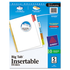 WorkSaver Big Tab Dividers,
Multicolor Tabs, 5-Tab,
Letter, White -
INDEX,BNDR,11X8.5,5CLRD