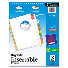 WorkSaver Big Tab Dividers,
Multicolor Tabs, 8-Tab,
Letter, White -
INDEX,BNDR,11X8.5,8CLRD