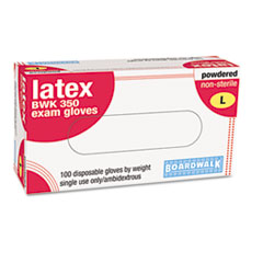 Disposable Powdered Latex Exam Gloves, Large, Natural -
