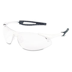 Inertia Safety Glasses, White Frame, Clear Anti-Fog Lens,