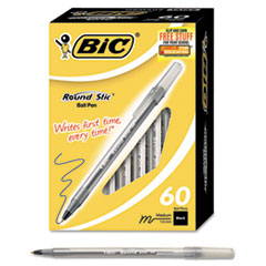 Round Stic Ballpoint Pen,
Black Ink, Medium Point, 1.0
mm, 60 per Box - PEN,ROUND
STIC 60 BOX,BK