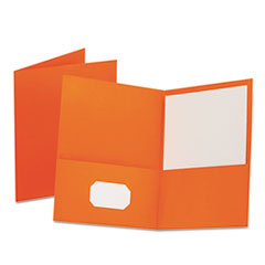 Twin-Pocket Portfolio,
Embossed Leather Grain Paper,
Orange -
PORTFOLIO,LTR,2PCKT,OR