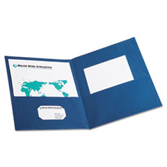 Twin-Pocket Portfolio,
Embossed Leather Grain Paper,
Blue - PORTFOLIO,LTR,2PCKT,RBE