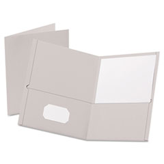 Twin-Pocket Portfolio,
Embossed Leather Grain Paper,
Gray - PORTFOLIO,LTR,2PCKT,GY