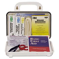 ANSI Plus #10 Weatherproof
First Aid Kit, 76 Pieces,
Plastic Case - 10 PERSON
PLASTIC FIRST-AID KIT
W/EYEWASH