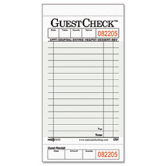 Guest Check Pad w/Stub, 3 1/2
x 6 3/4, 50 Checks/Pad, 50
Pads/Case - BRD GUEST CHK
15LN 1PT SGL COPY GRE 50/50