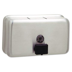 ClassicSeries Surface-Mounted
Liquid Soap Dispenser,
Horizontal, 40 oz, Metal -
C-SOAP DSPNSR, TANK TYP 40 OZ
HORIZONTAL