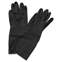 Neoprene Flock-Lined Gloves, Long-Sleeved, Large, Black -