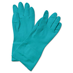 Flock-Lined Nitrile Gloves, Medium, Green, 13 in - C-13&quot;