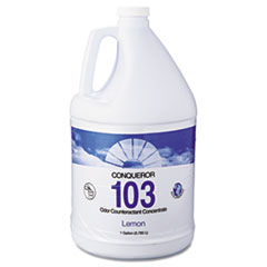 Conqueror 103 Odor
Counteractant Concentrate,
Lemon, 1gal, 4/Case -
C-CONQUEROR 103 LIQ DEOLE MON
4/1 GL