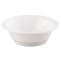 Plastic Bowls, 10-12 Ounces, White, Round, 125/Pack -