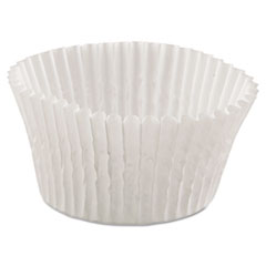 Fluted Bake Cups, 4 1/2&quot; dia
x 1 1/4h, White -
C-BAKINGCUP-PPR-WH-4.5&quot;(20/500
) DRY WAX,4.5x2x1