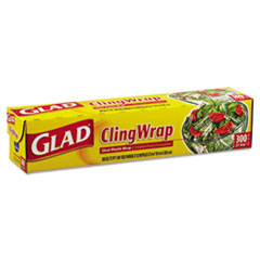 Plastic Cling Wrap, 12&quot; x 300
ft, Clear - GLAD CLING
WRAP,12/300FEET