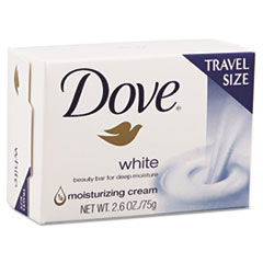 White Travel Size Bar Soap
with Moisturizing Lotion, 2.6
oz - DOVE WHITE TRAVEL
SIZEBAR, BOXED 36/2.6 OZ