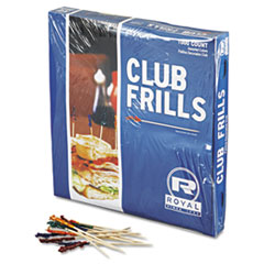 Club Cellophane-Frill Wood
Picks, 4&quot;, Assorted - C-CLUB
TOOTHPICK FRILL 4IN WOOD 10/1M