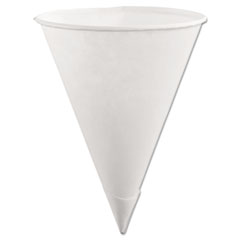 Paper Cone Cups, 6oz, White - 6 OZ ROLLED LID CONE CUP 200
