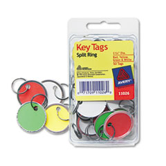 Metal Rim Key Tags, Card
Stock/Metal, 1 1/4&quot; Diameter,
Assorted Colors, 50/Pack -
TAG,KEY,MTL RIM,50/PK,AST
