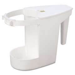 Toilet Caddy &amp; Brush, White, Caddy: 8-In Length x 4-In