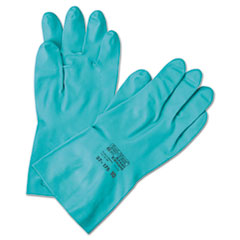 Sol-Vex Sandpatch-Grip Nitrile Gloves, Green, Size 7
